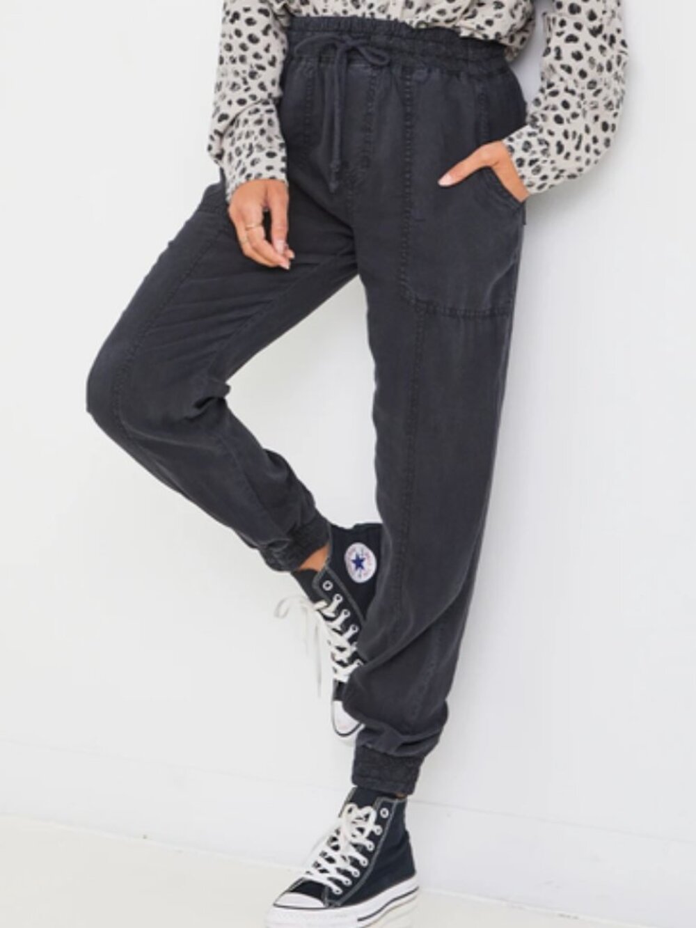 Cloth & Stone Charcoal Joggers Pants Sz S Tencel Womens Comfy Classic